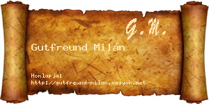 Gutfreund Milán névjegykártya